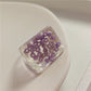 New Transparent Resin Ring Fruit Square Ring Acrylic Ring