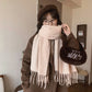 Skin-friendly Artificial Cashmere Scarf Soft Warm Fringe Bib